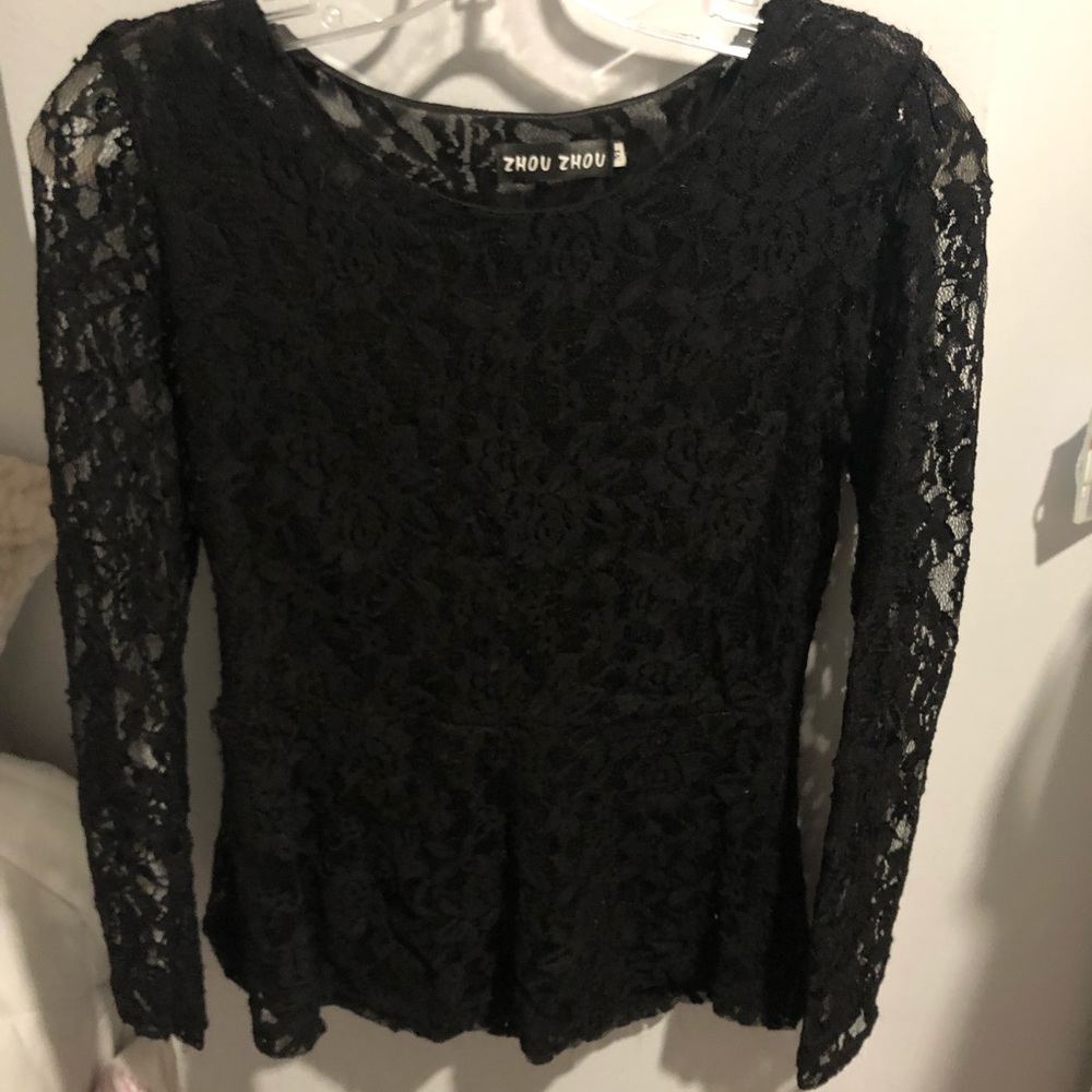 Black lace blouse